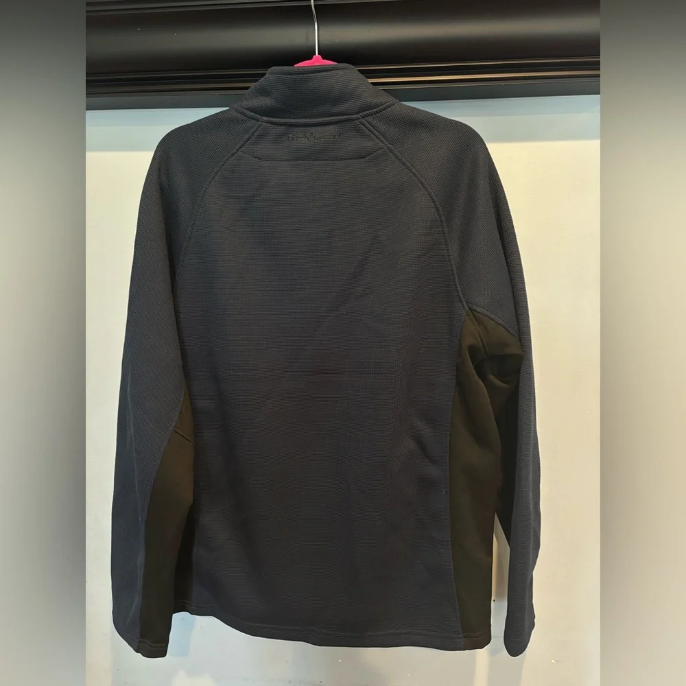 Spyder Men's‎ 1/4 Zip Pullover Black/Blue Yaskawa Logo